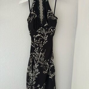 Elegant Black and White Floral Dress